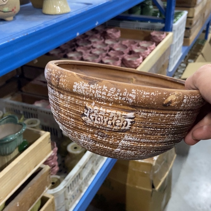 陶瓷花盆单场满9.9发18*9