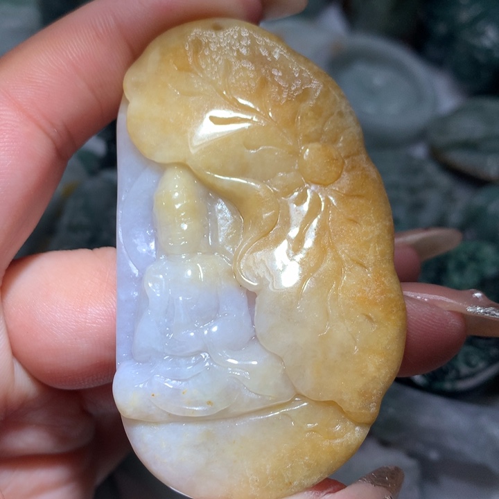 翡翠未镶嵌颈饰保真天然A货翡翠