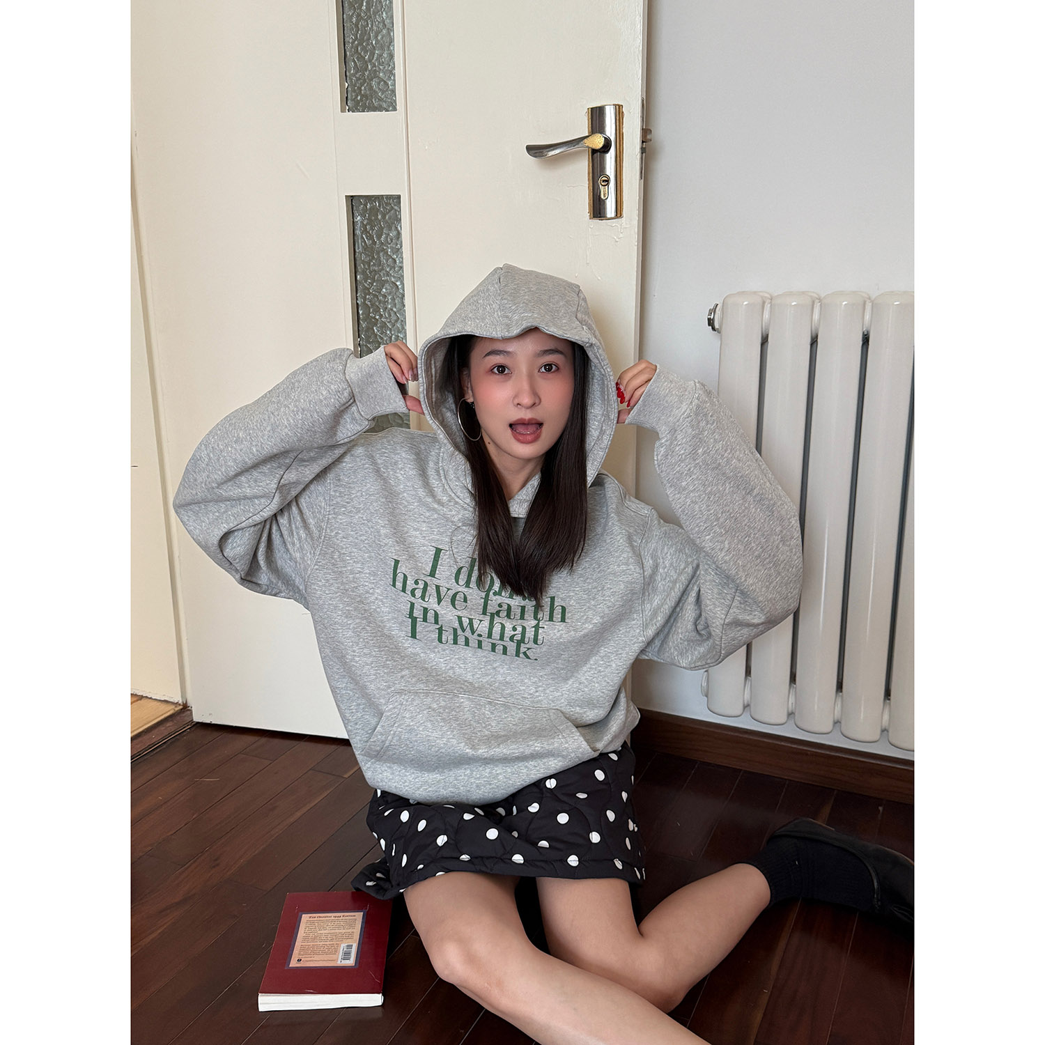 19studio WAYNEPRINCE字母印花简约重磅连帽卫衣休闲百搭上衣男女