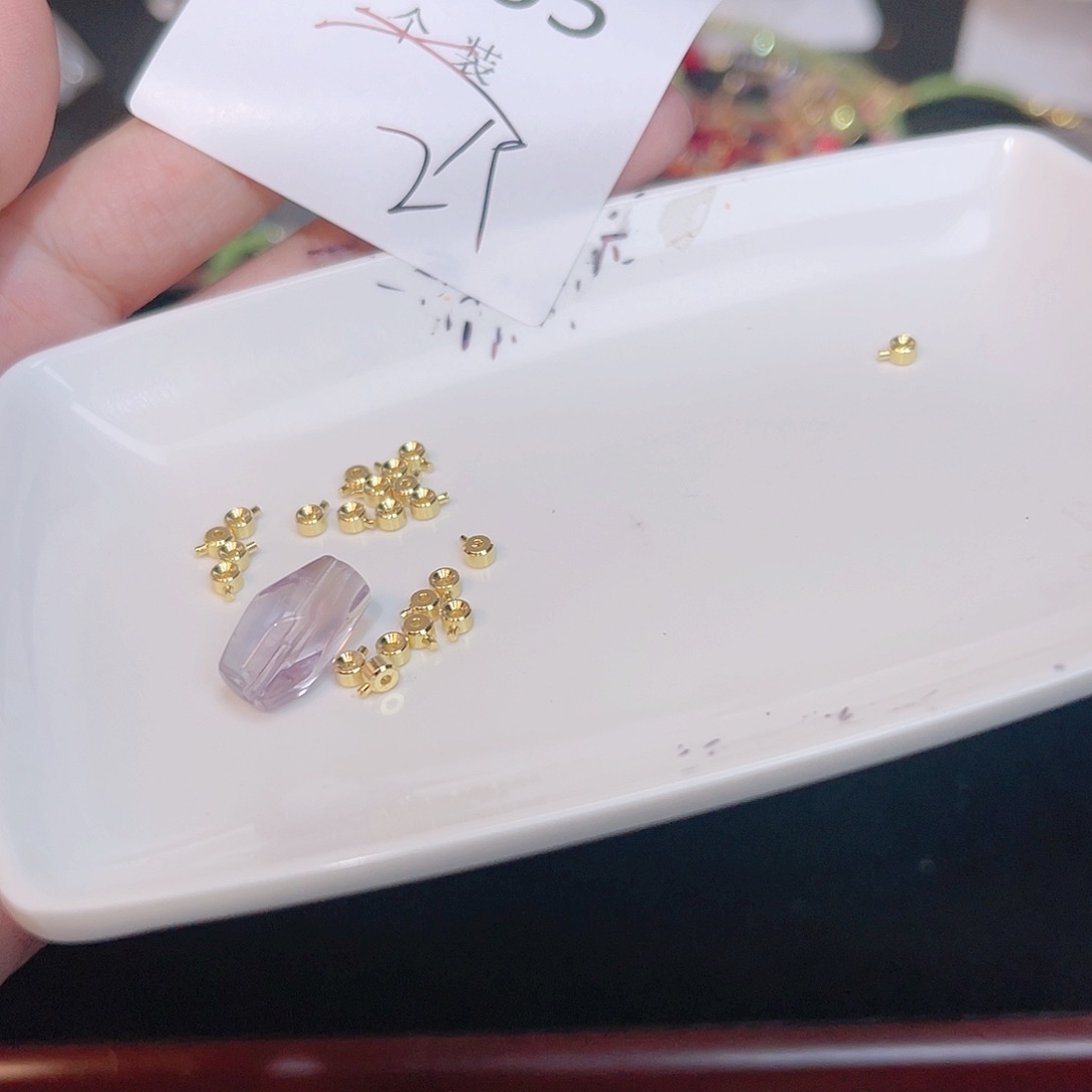 紫晶珠宝半成品银S925镀金镶嵌265
