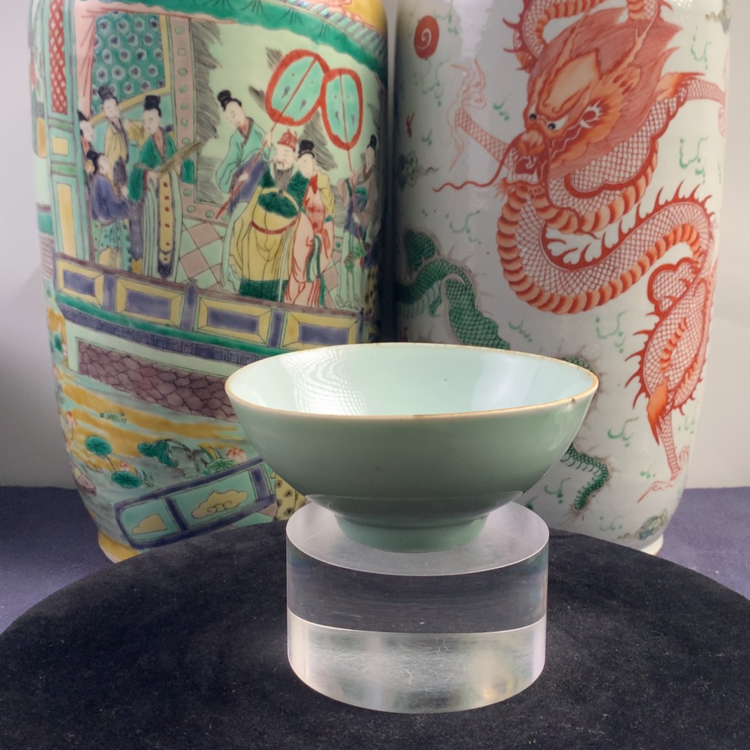 萌***莓陶碗12404瓷器—豆青釉碗