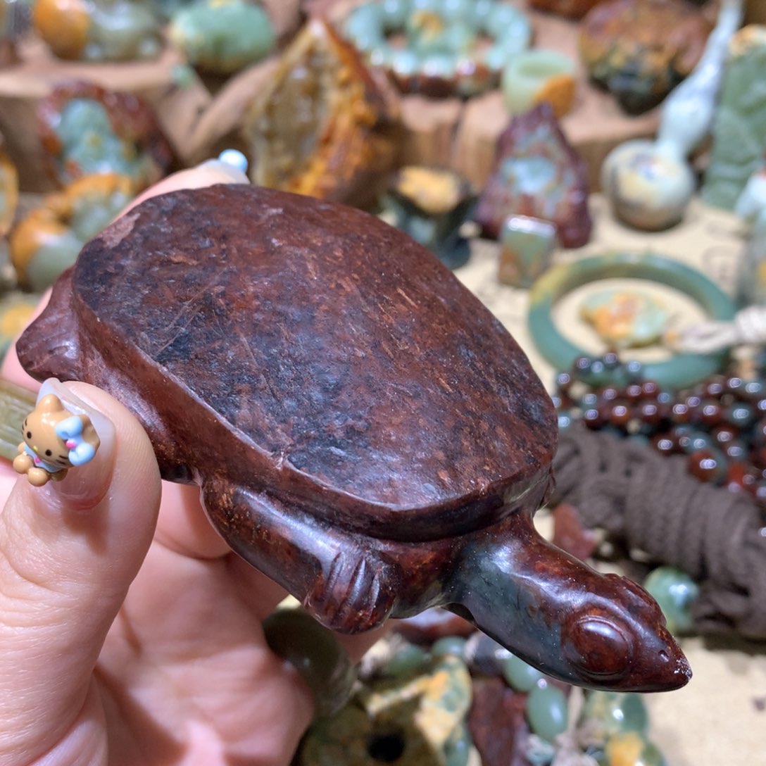 岫岩河磨玉（透闪石质玉）手把件未镶嵌