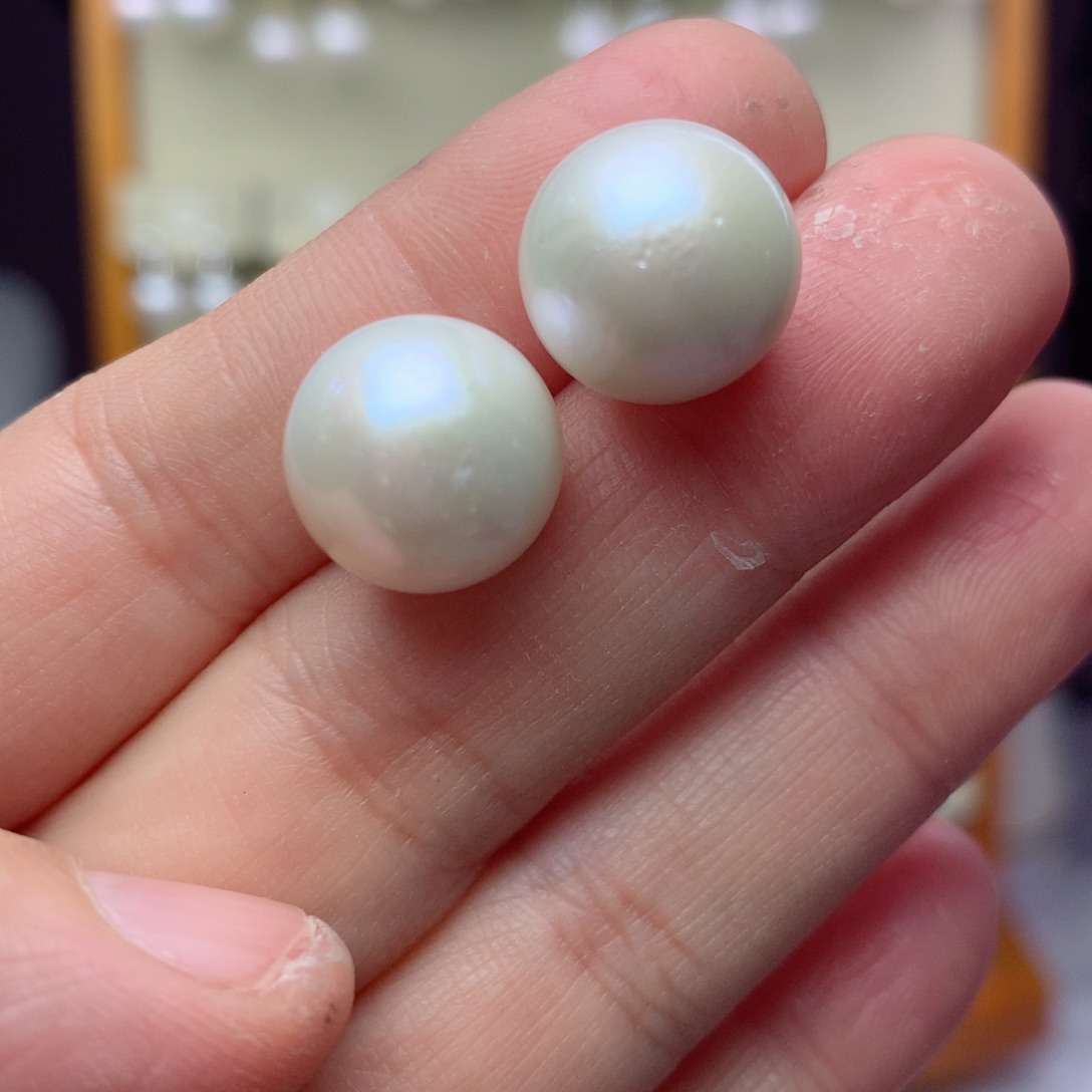 淡水珍珠耳饰银S925镶嵌童*088