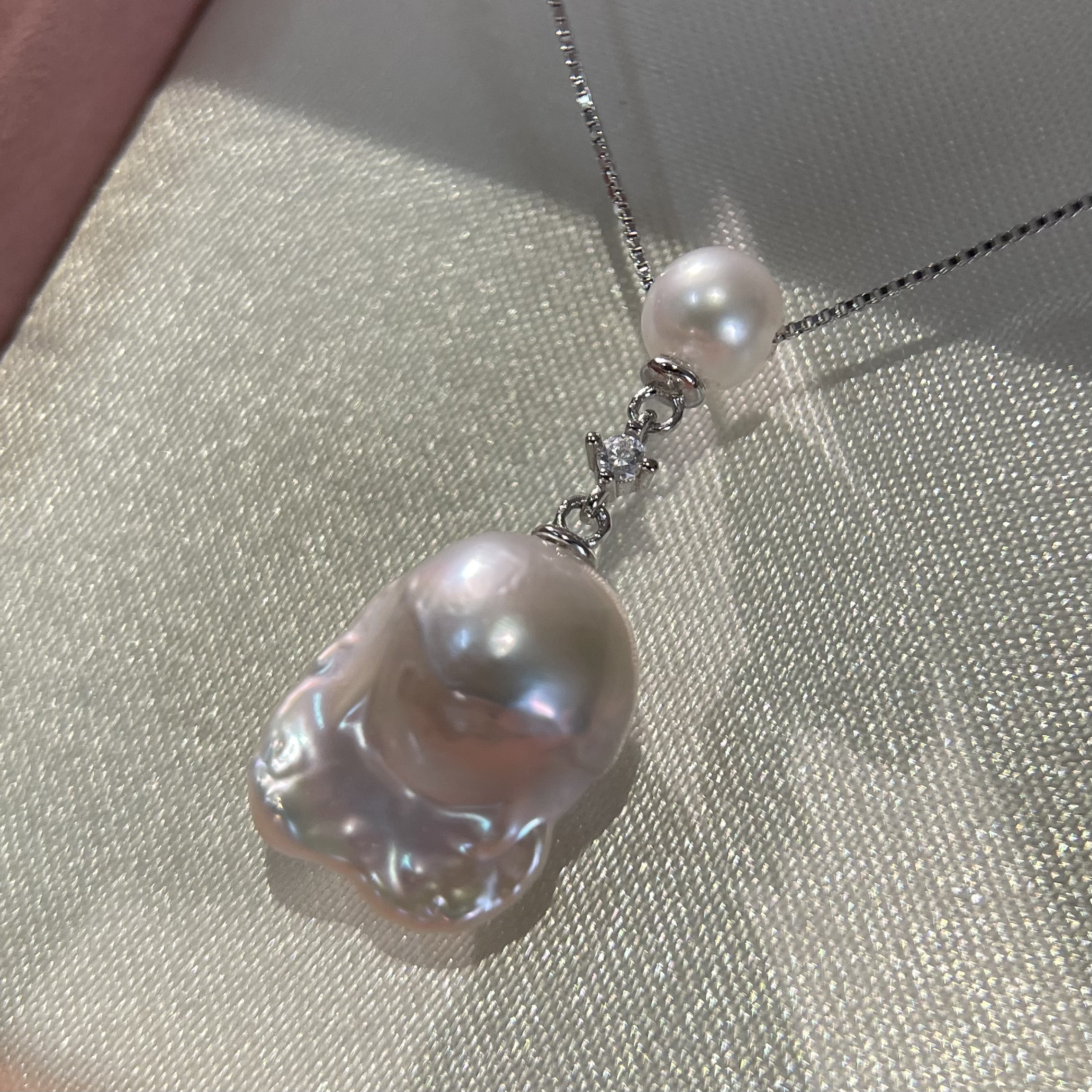 sq10119丨S925银 12-14mm 淡水珍珠巴洛克吊坠