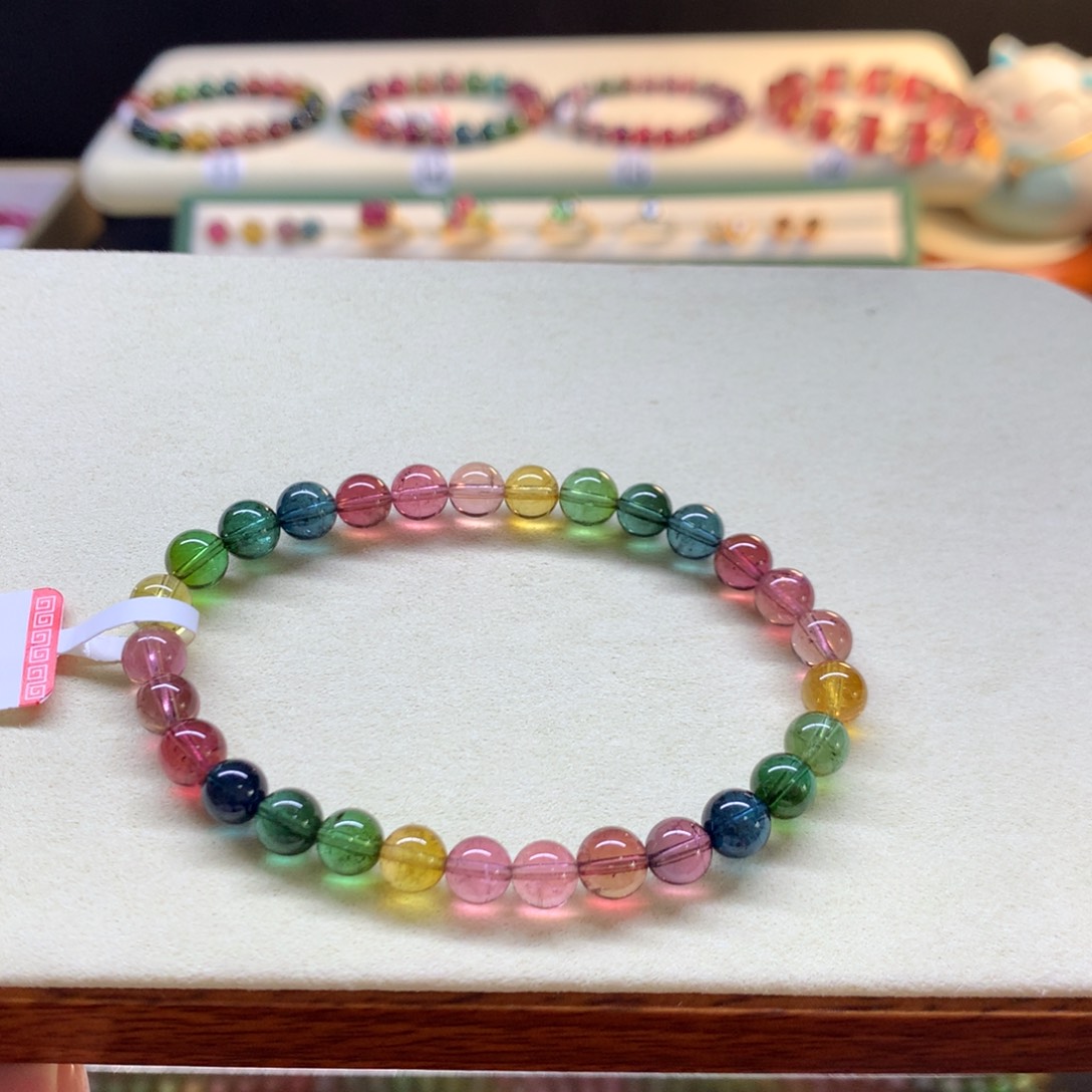 未镶嵌手串碧玺彩虹6.5mm