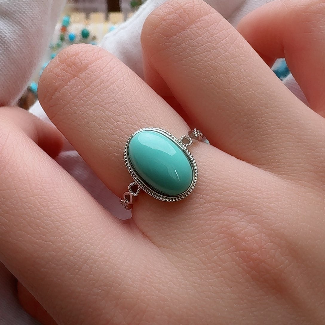 绿松石珠宝奇石银S925镶嵌