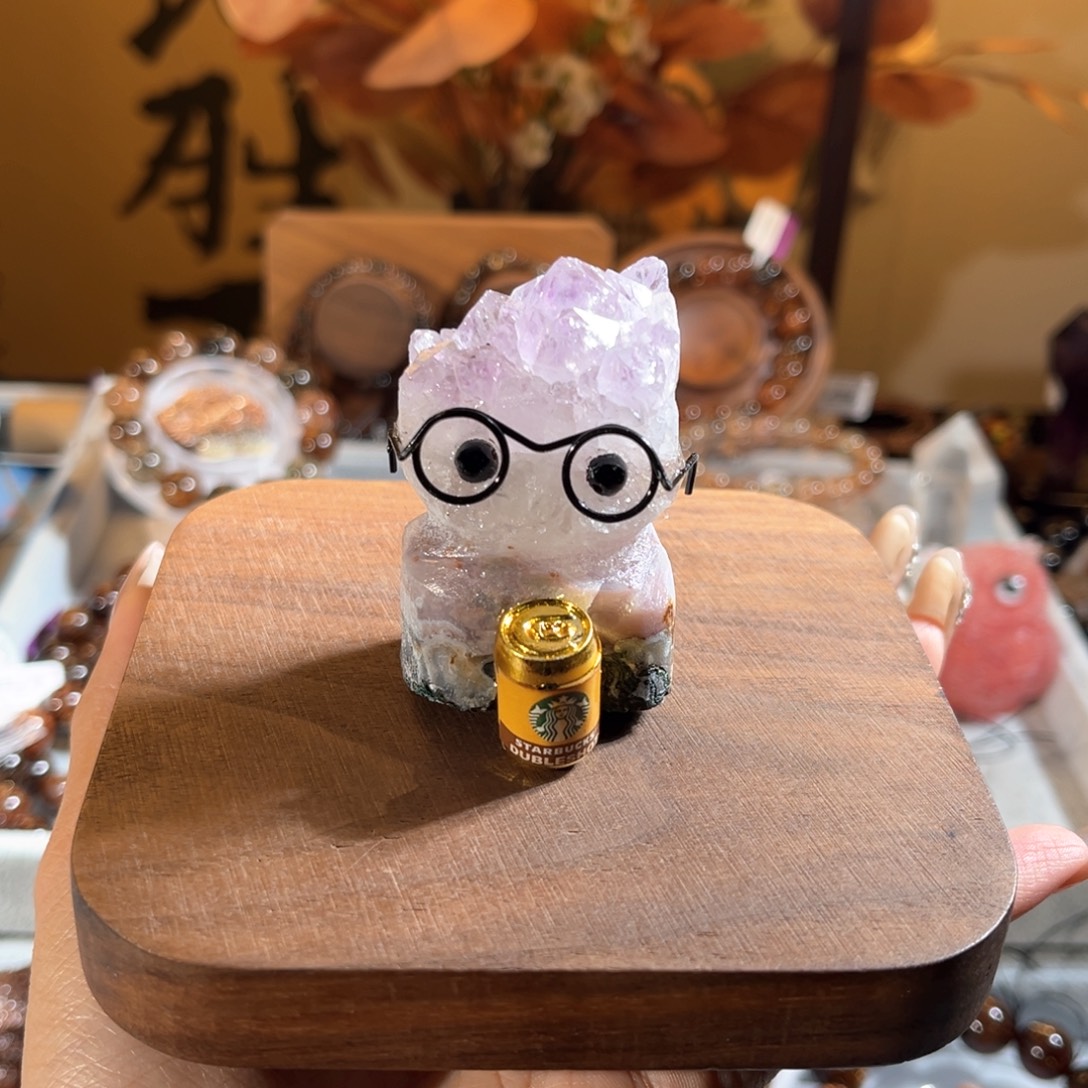许***茶手链未镶嵌水晶紫水晶公仔