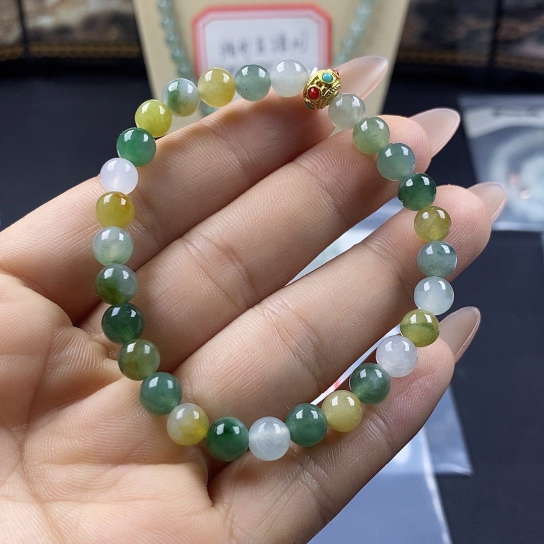 定制翡翠未镶嵌段*姐手串