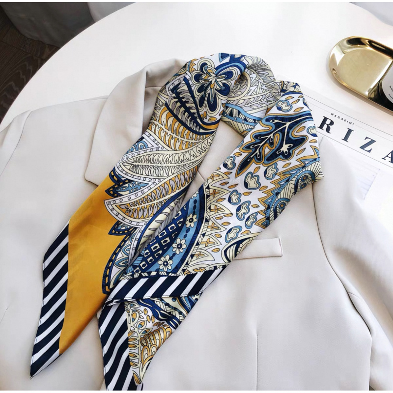 （黄色民族风）066高档丝巾围巾女士披肩新款素雅百搭防晒优雅气质