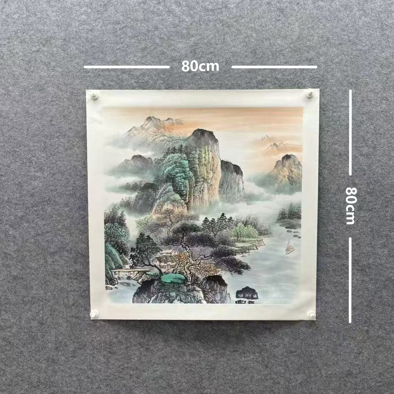 【千峰叠翠】张恒禄80*80cm手绘礼盒作品