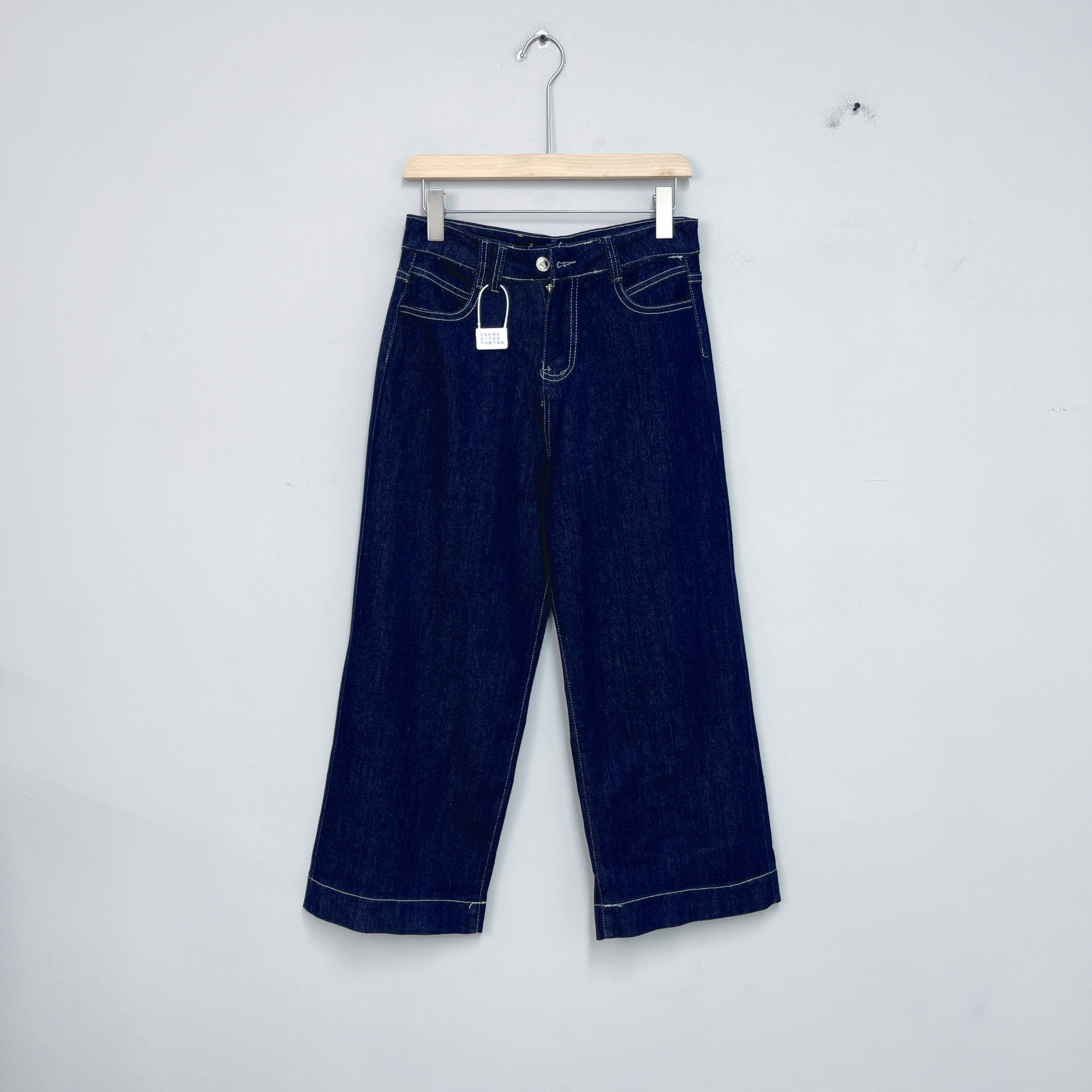 8166洋女装牛仔裤时尚百搭宽松水洗蓝色休闲裤