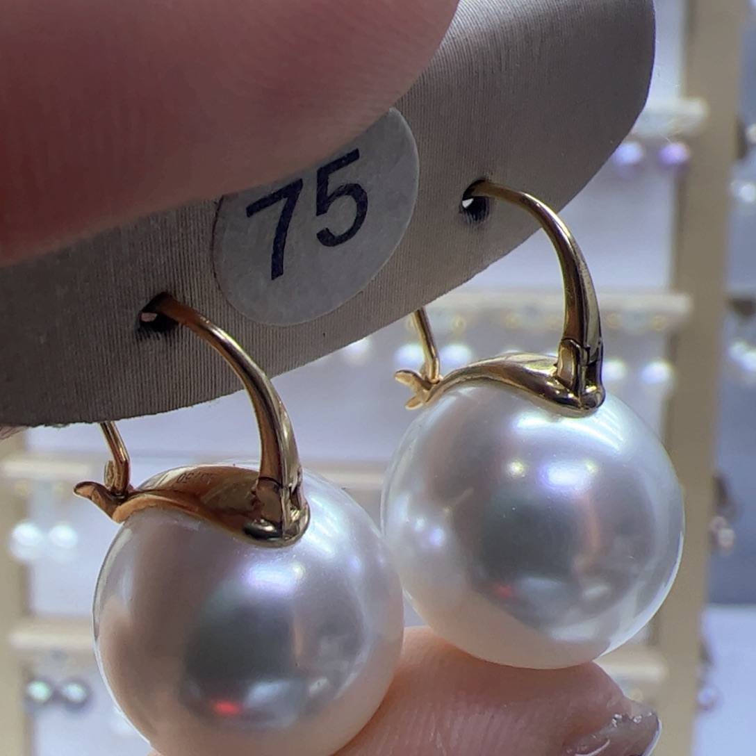 淡水珍珠耳饰18K金镶嵌