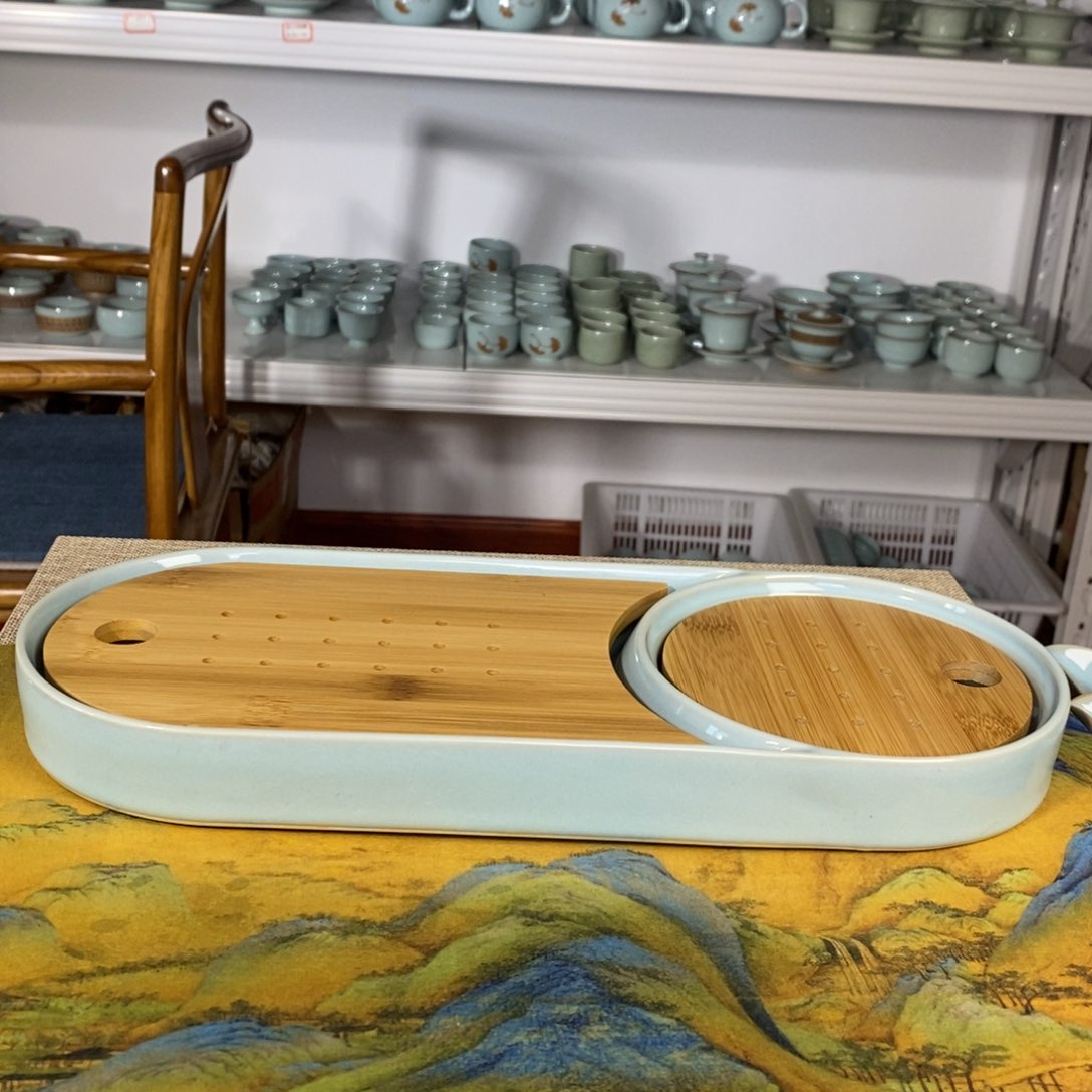 【闪购商品】天青茶盘微微瑕。。。。。。
