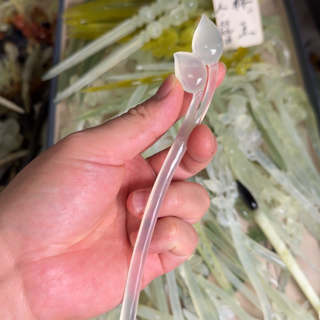 岫玉发饰未镶嵌明君玉簪就是好看