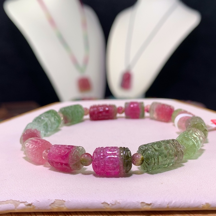 双色碧玺手链未镶嵌