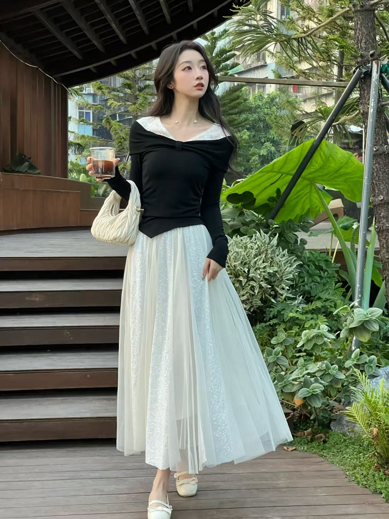 YU【怀瑾握喻】法式修身显瘦女装套装宫廷气质风