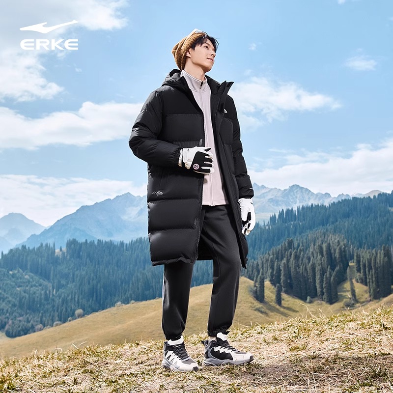 驭光2|鸿星尔克2025冬季新款情侣羽绒服御寒保暖防泼水长款抗静电