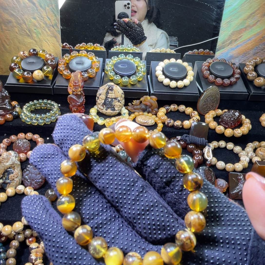 琥珀手链未镶嵌溶洞手串