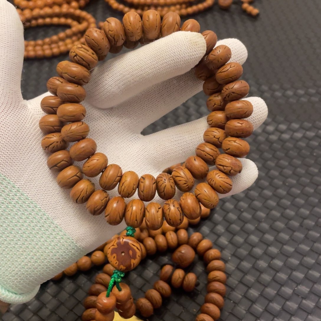 桃核吊坠西北核小龙纹算盘珠9+*14尺55颗手持