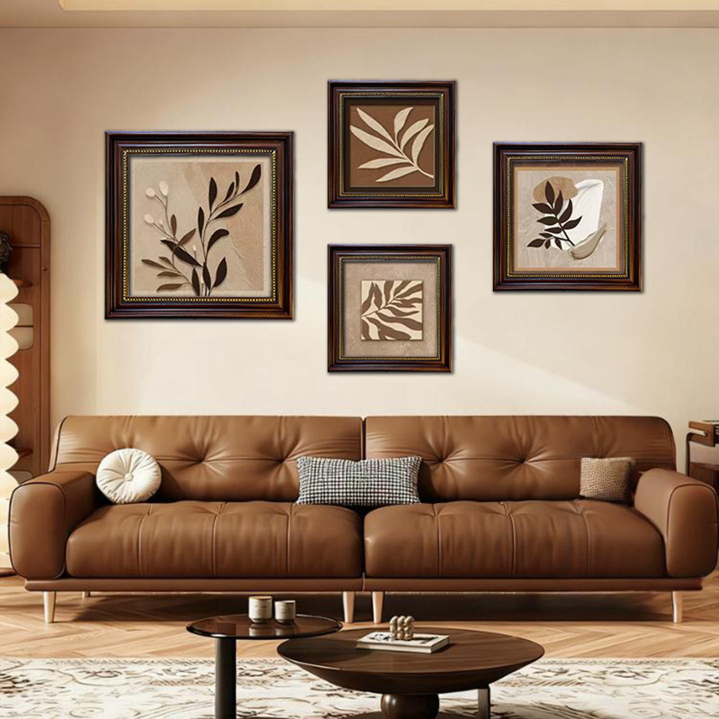 抽象花卉中古风沙发背景墙装饰画高级感组合壁画法式客厅卧室挂画