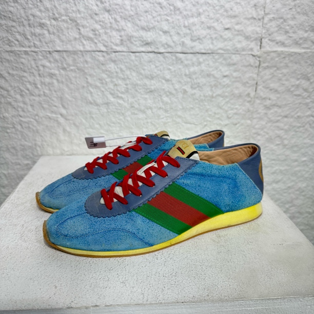 95新 GUCCI/古驰 42.5码 gucci德训蓝色 板鞋