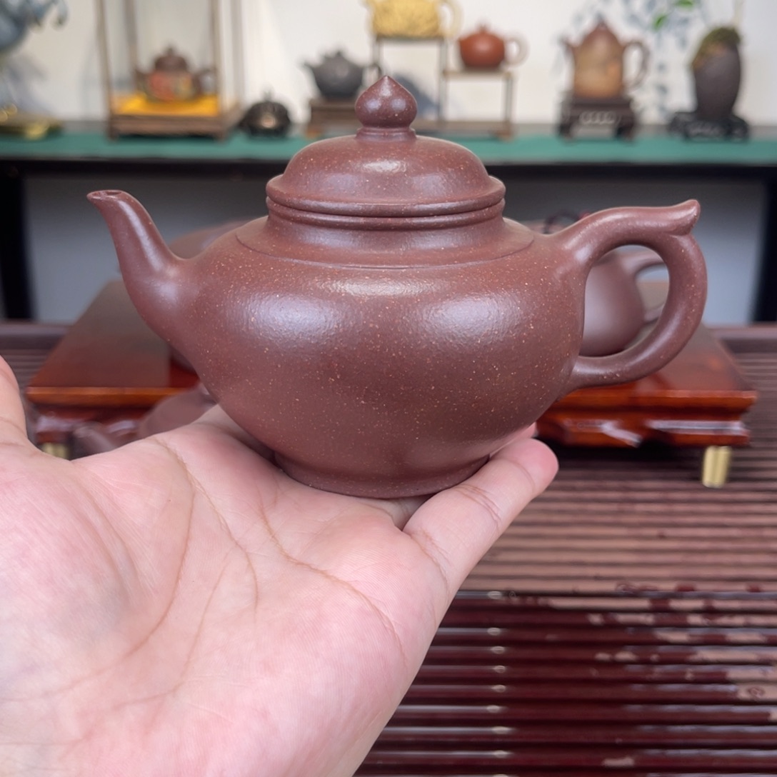 紫砂茶壶200毫升全手工底槽青笑樱