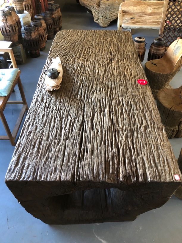 风化铁栎木大茶桌