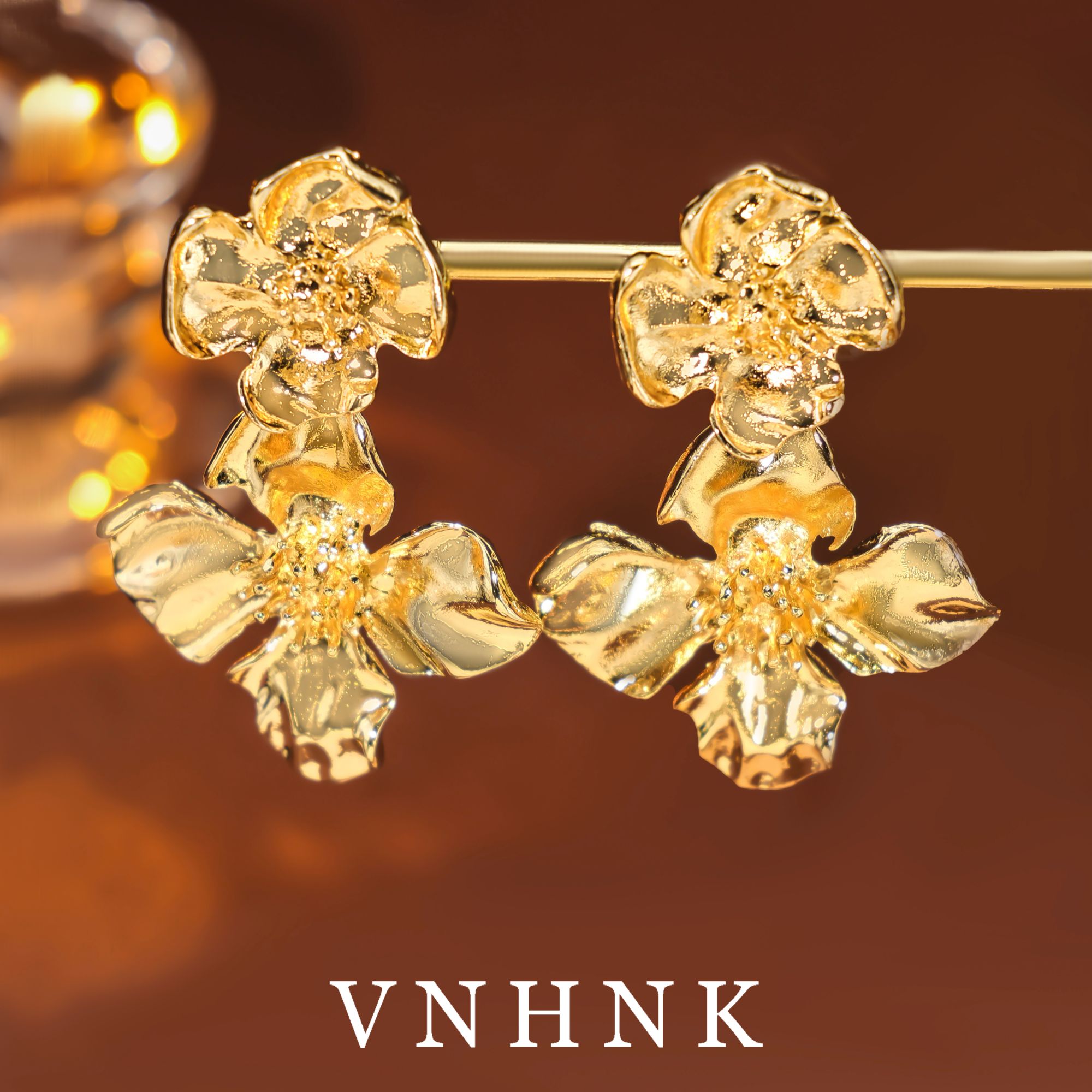 铜合金耳饰 美可儿   A292   金色时尚小众百搭耳环