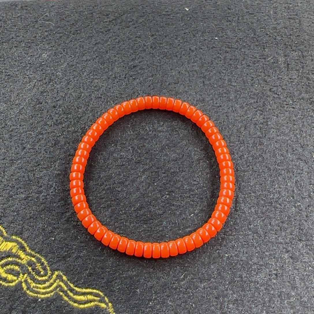 南红玛瑙5mm柿子红药片单圈未镶嵌k****k