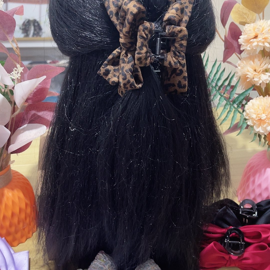 皮质铁合金蝴蝶结发夹