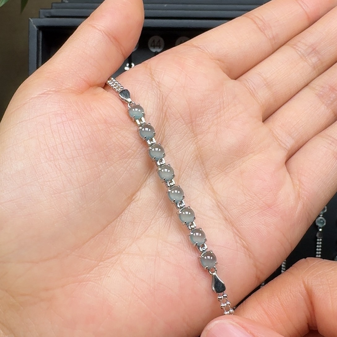 翡翠银S925镶嵌手链