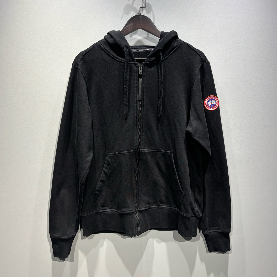 99新 CANADA GOOSE FW22 纯色拉链连帽套头长袖夹克外套/s码/0281