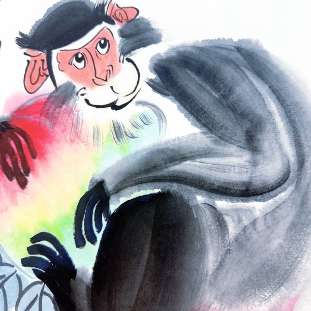 王冠人-定制链接-国画猴1平尺1