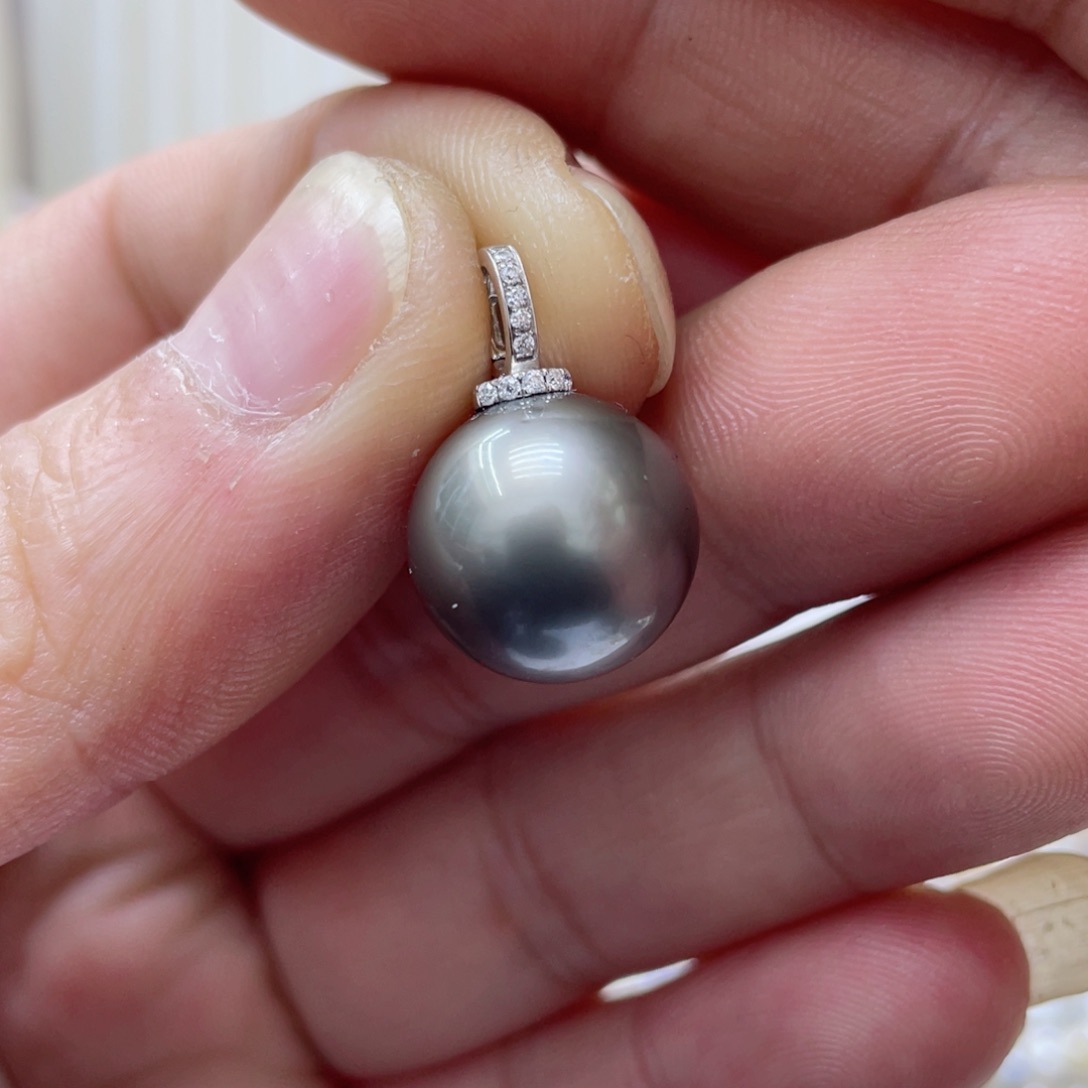 海水珍珠吊坠(不含链)18K金镶嵌