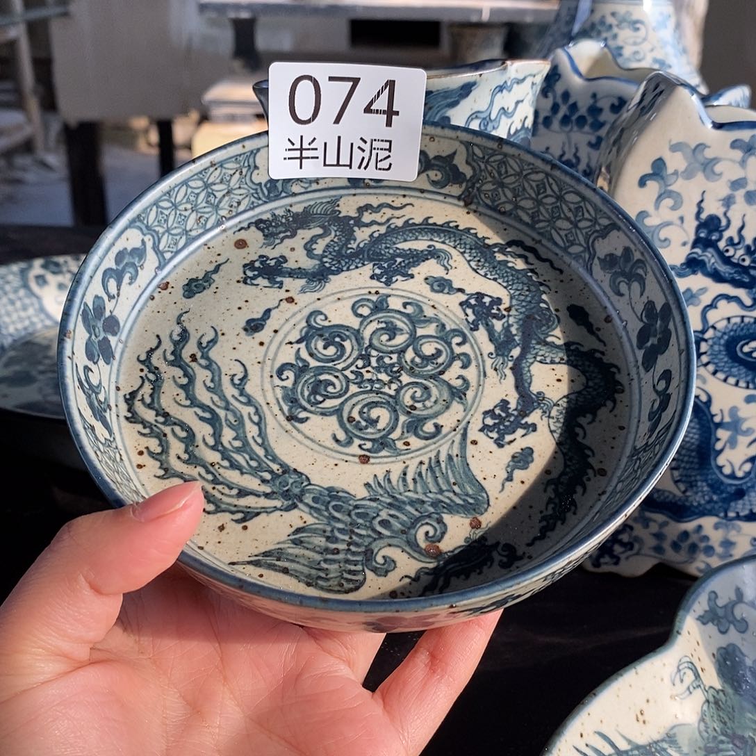 陶手工手绘青花高温陶瓷