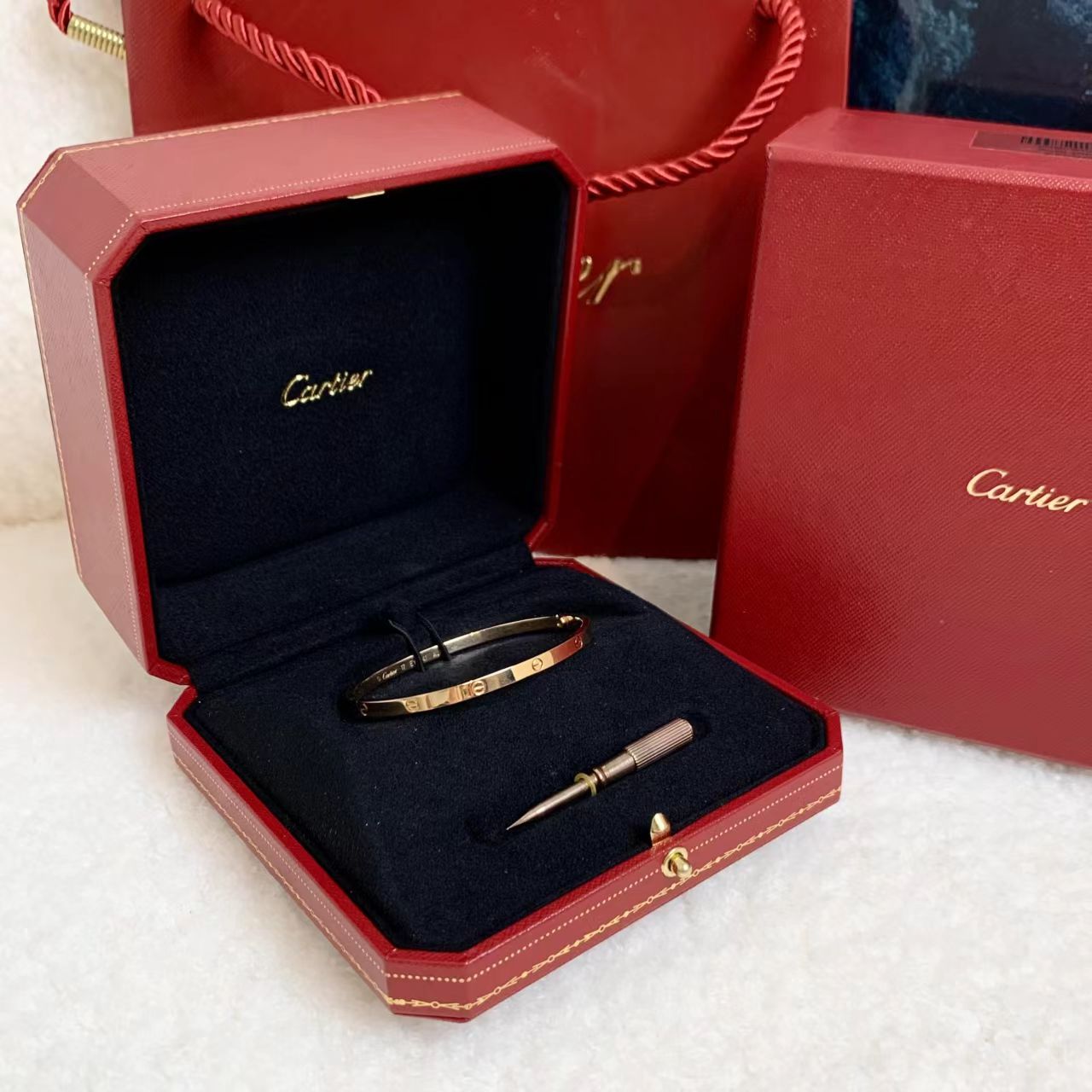 99新 Cartier/卡地亚 love系列窄版手镯/12期/38413049/代卖服务