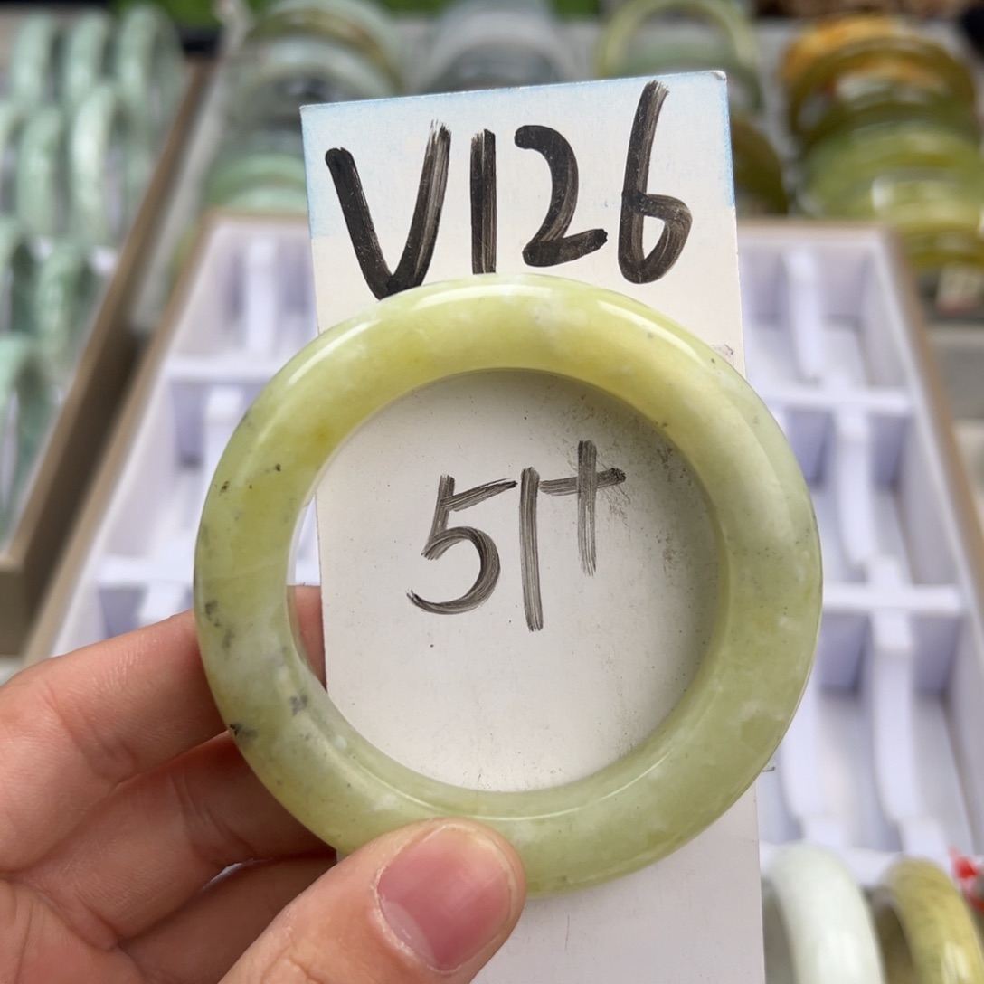 岫玉手镯未镶嵌天然岫玉微瑕
