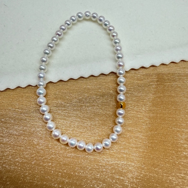 天然淡水珍珠极光炫彩珍珠手链百搭4-4.5mm
