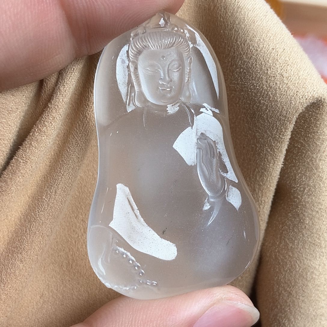 石英质玉颈饰未镶嵌?****?素衣观音