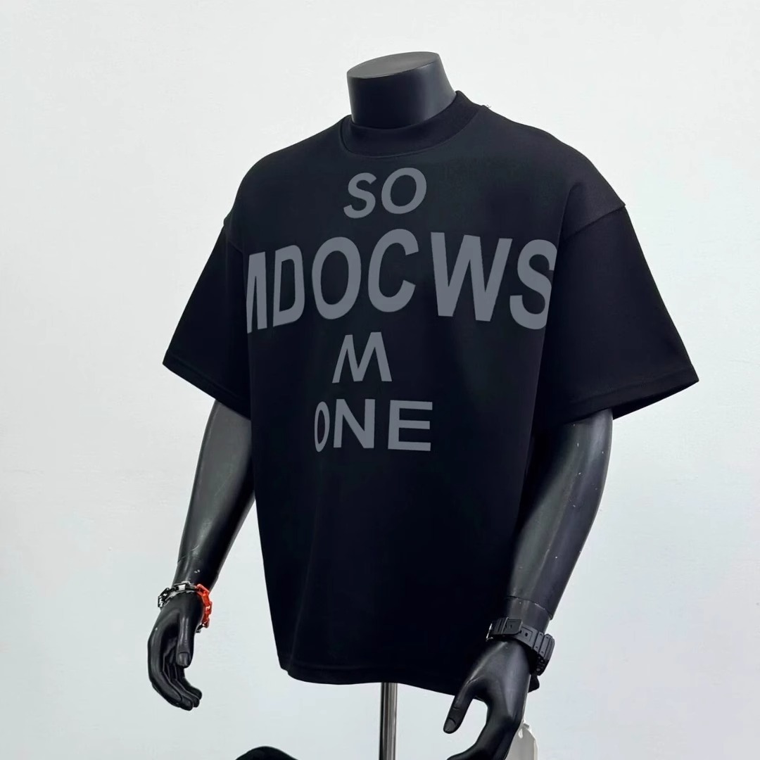 重磅230G半袖不透夏季潮流欧美英文印花圆领短袖T恤宽松休闲上衣