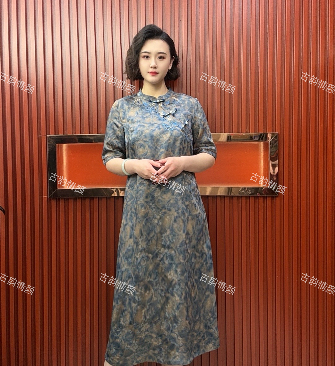 【云岚】2024重磅香云纱双面穿新式旗袍风遮肉显瘦连衣裙时尚中国风