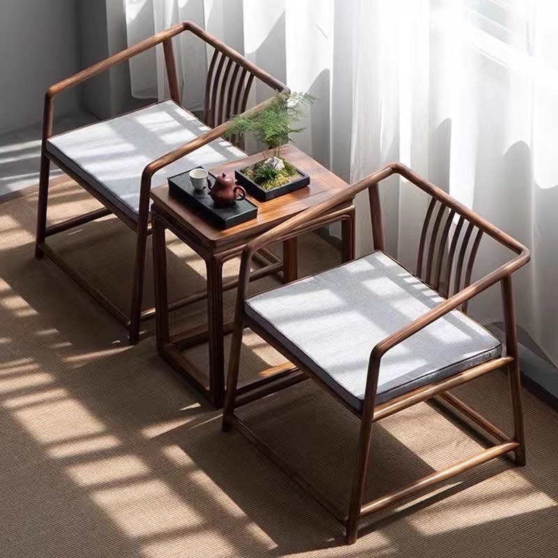 老榆木茶几茶桌椅子新中式家用实木套装