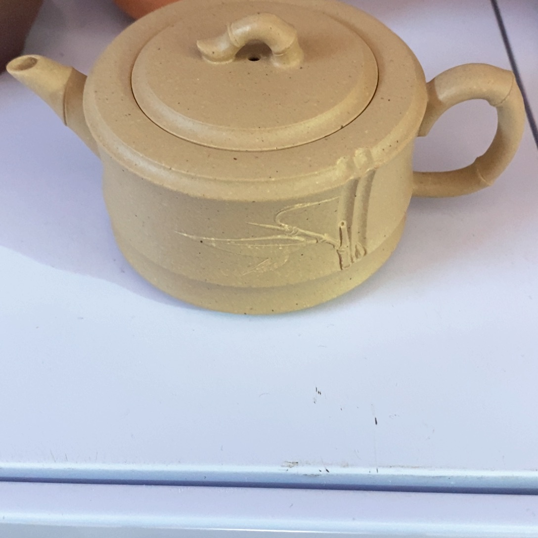 紫砂茶壶绿泥竹节微瑕