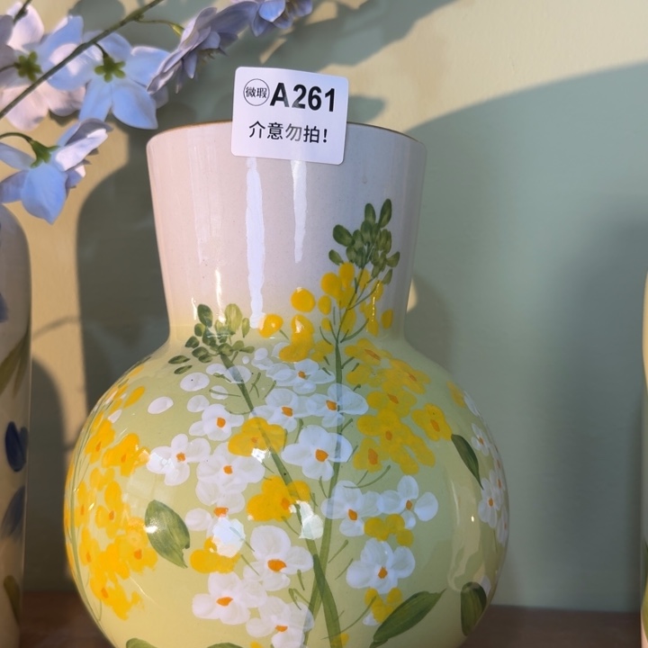 摆件景德镇手绘陶瓷花瓶摆件无孔