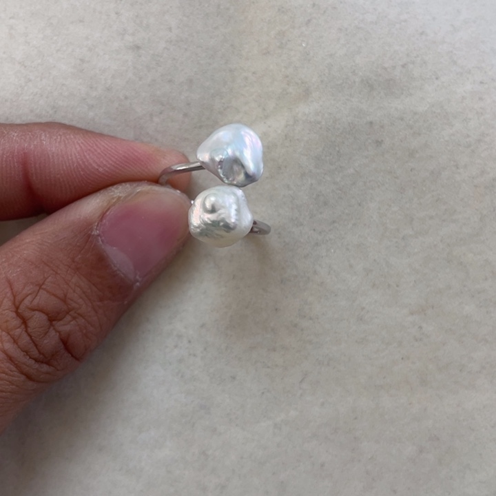 淡水珍珠戒指银S925镶嵌