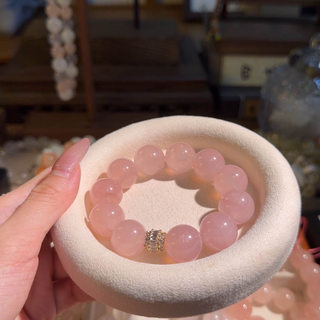 糖***乐烟晶手链未镶嵌16mm马粉