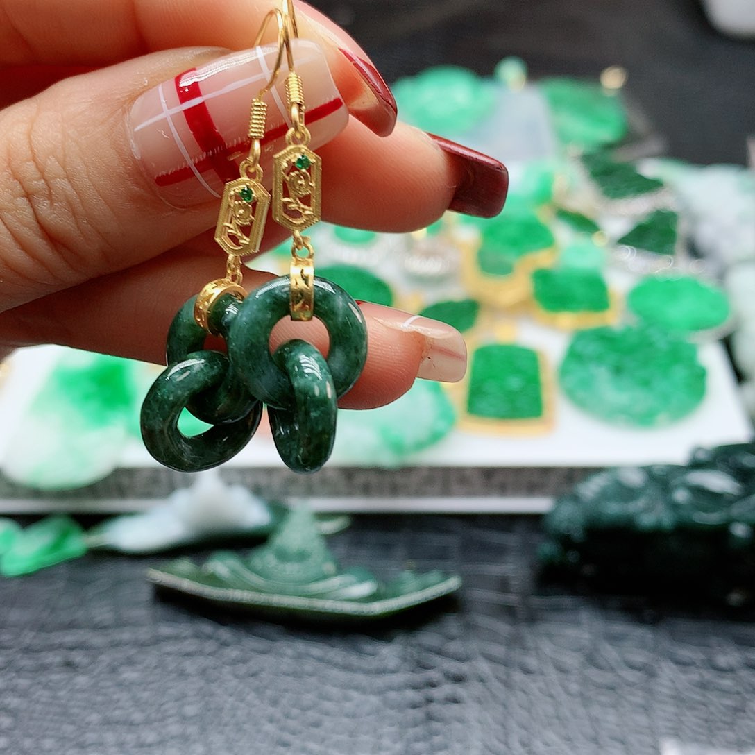 【闪购商品】翡翠耳饰未镶嵌，