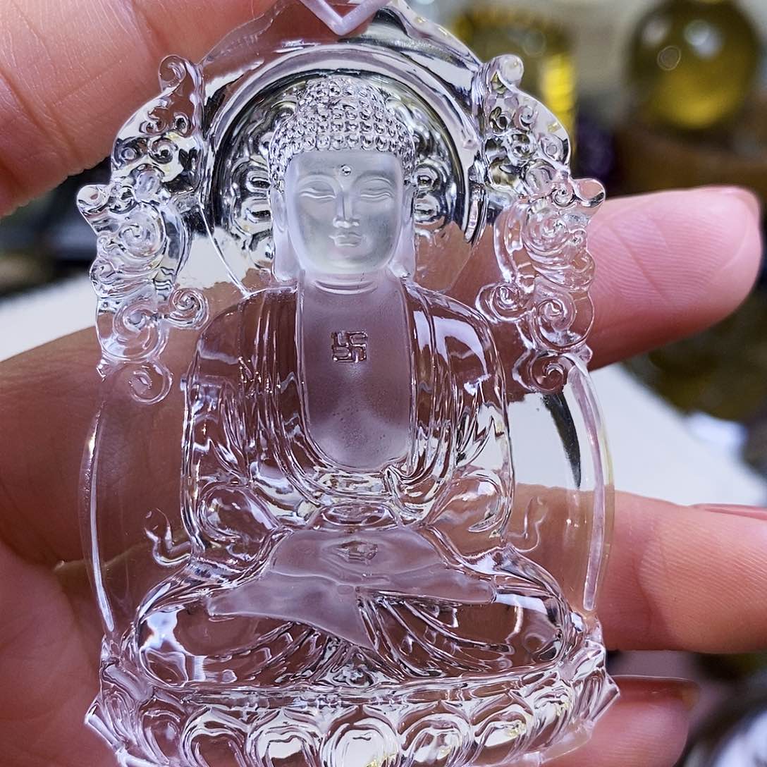 水晶天然水晶吊坠赠珠链未镶嵌小***哥