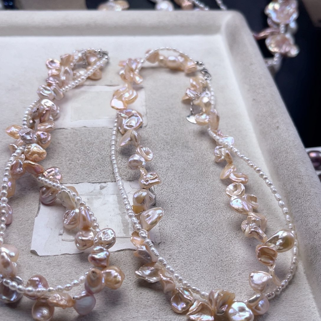 淡水珍珠未镶嵌项链【纯恬】多样性发货发一