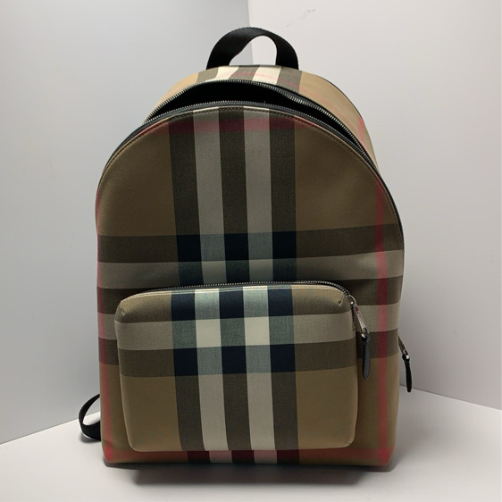 99新 BURBERRY/博柏利  老花 帆布 双肩包P205951052